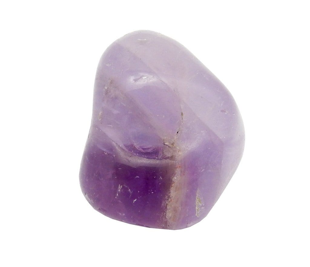 one amethyst tumbled stone close up