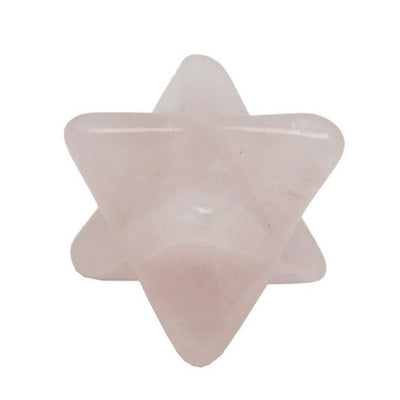 Merkaba Star - Rounded Rose Quartz Merkabah Star - Metaphysical - Chakra - Meditation (RK51B12b-02)
