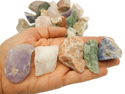 Minerals - Mix Natural Rough Gemstones Bag - 2.2 Lb - Tumbled Stones - Jewelry Supplies - Arts And Crafts ( RK157-02)