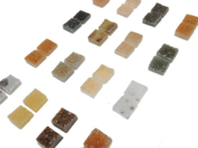 Natural Square Druzy Pair - several pairs on a table