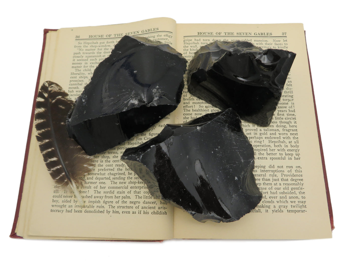 Products Obsidian Chunk - three on a book