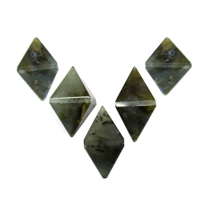 ONE (1) Labradorite Diamond Shaped Stone Point - 5 in a v shape