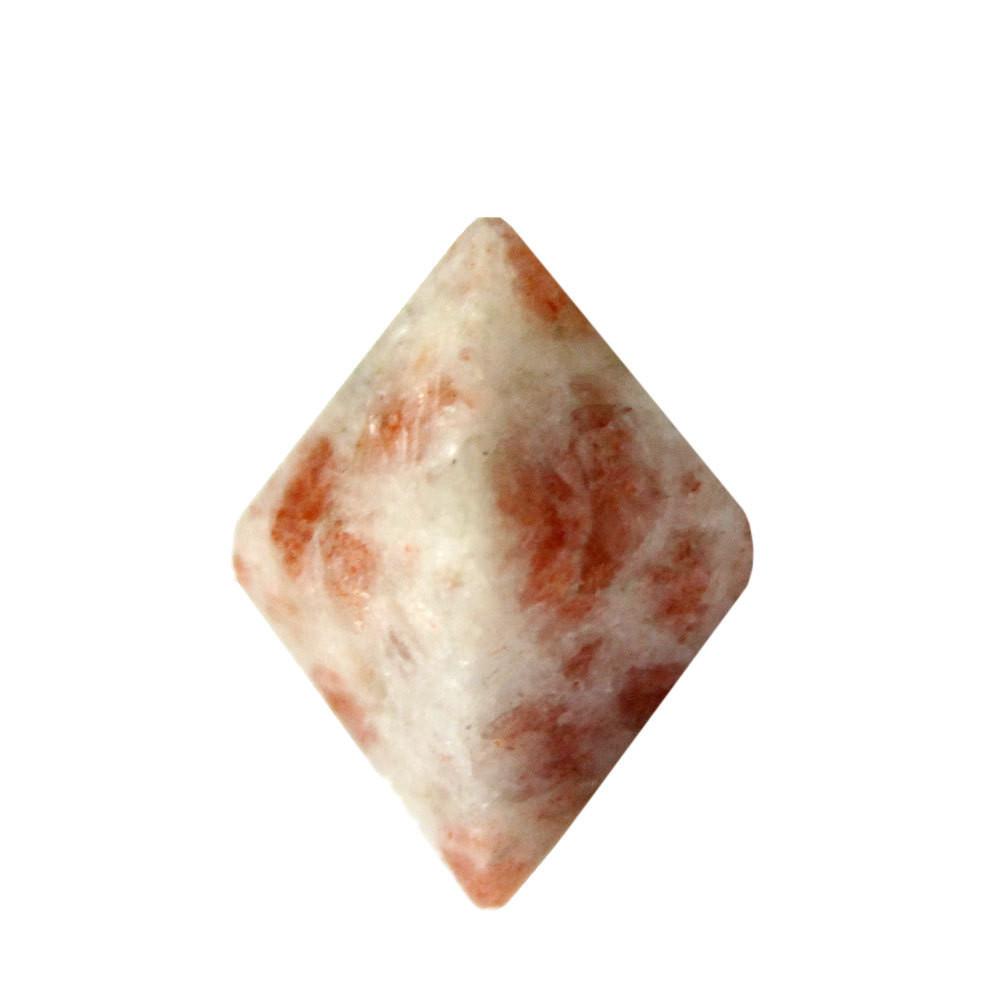 ONE (1) Sunstone Diamond Shaped Stone Point - up close