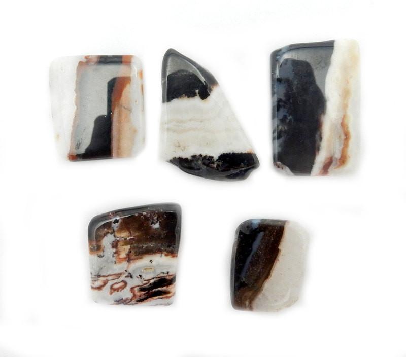 Onyx - Black Sardonyx Stone - 5 stones shown