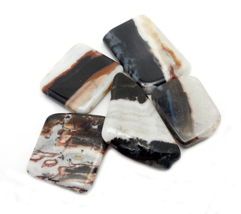 Onyx - Black Sardonyx Stone - 5 stones in a pile