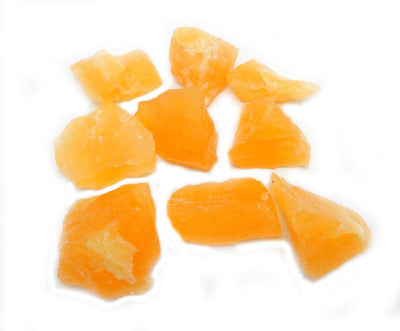 Orange Calcite - 9 pieces spread out