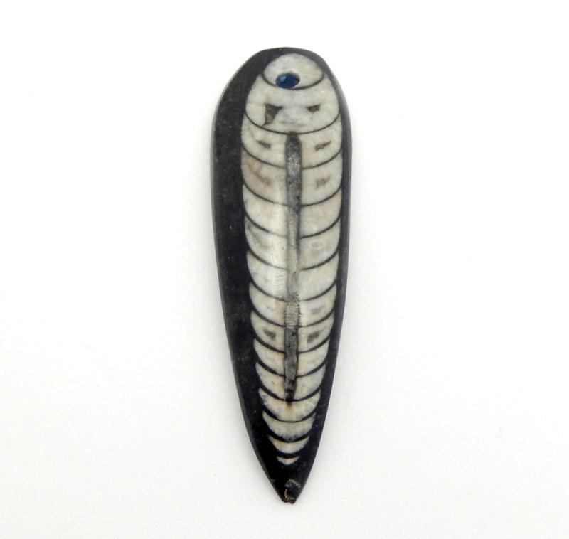 Orthoceras - Orthoceras Teardrop Fossil Drop Bead - Top Drilled Bead (RK2B17-09)