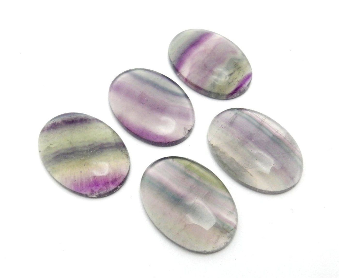Oval Shaped Fluorite side view to show thickness