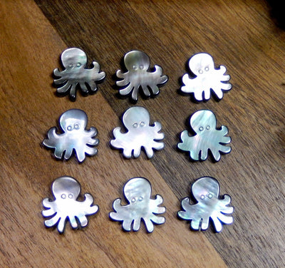 black mother of pearl octopus in 3 rows