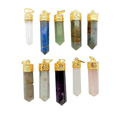 stone pencil point pendants - 2 rows of 5