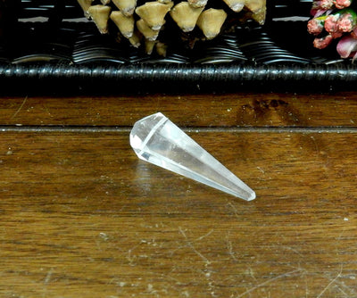 Single Crystal Quartz Pendulum Point Top Side Drilled Bead