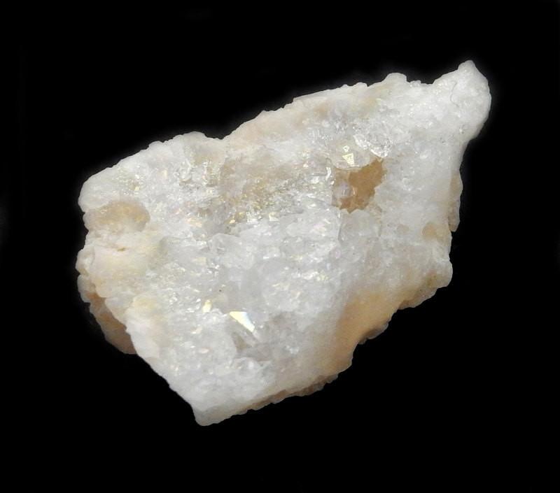 Single White Calcite Druzy Top Side Drilled Bead  Close up side view