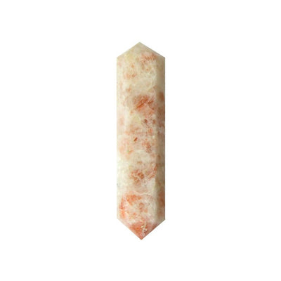 sunstone double terminated point on white background