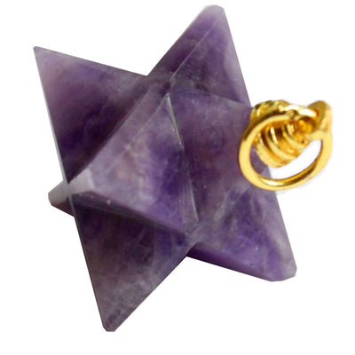 Purple Amethyst Merkaba Star Pendant close up