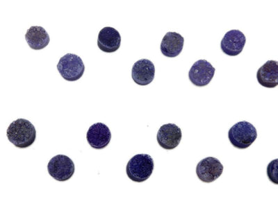 round druzy cabochons on white background