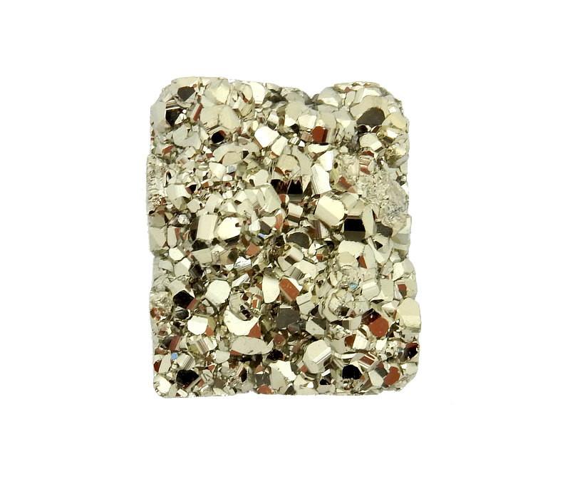 Top view of 1 Pyrite Square Cabochon