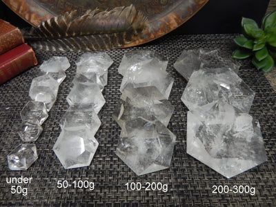 different sizes crystal quartz hexagonal pocket stones with decorations
