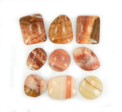  9 Rainbow Calcite Cabochons of various shapes