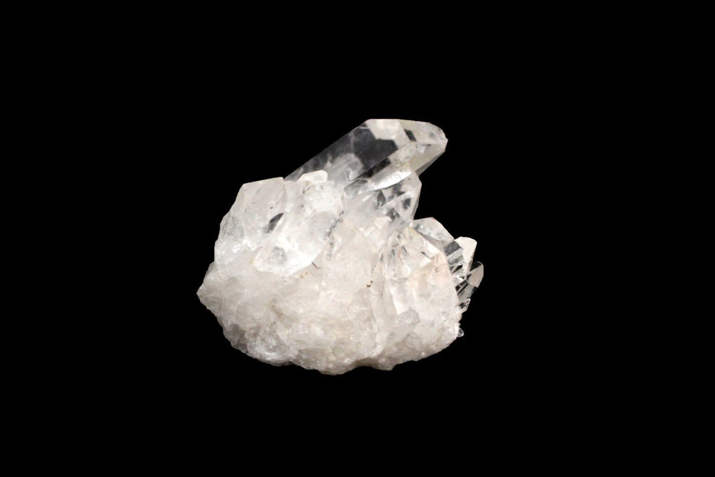 Raw Crystal Cluster on black background