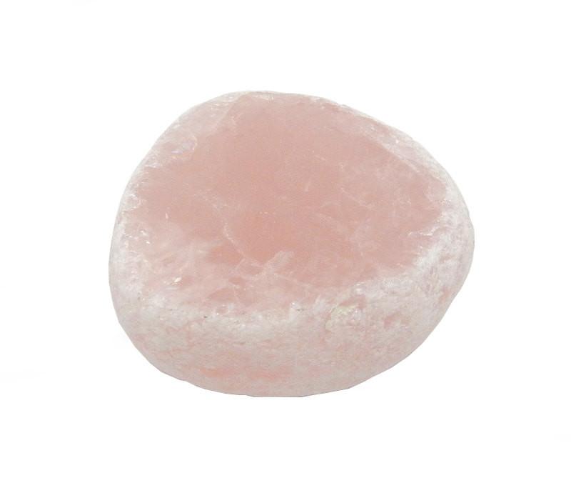 close up of tumbled rose quartz seer stone for details