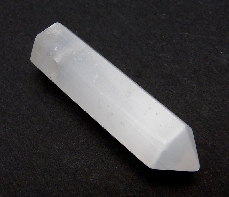 Selenite Pendant Pencil Point Bead - Selenite Point Top Side Drilled Bead - (RK22B13-03)