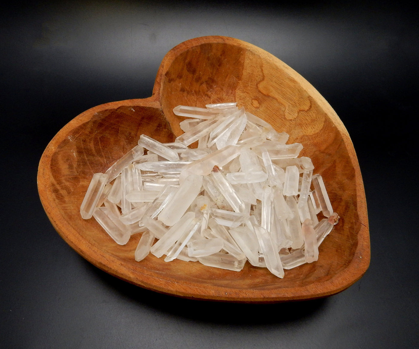 1/2, 1, or 5 lb Crystal Points Laser Points from Brazil in heart bowl (bowl not included)