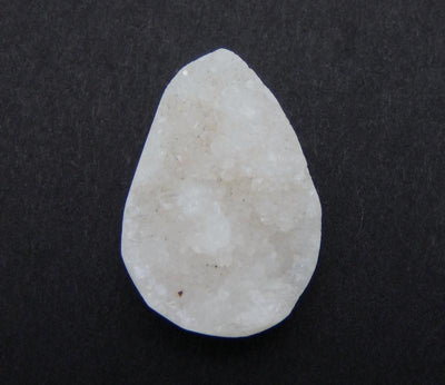 Front view of A White Teardrop Druzy Bead 