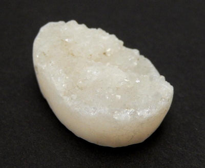 Side view of A White Teardrop Druzy Bead 