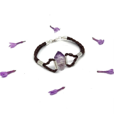 amethyst silver accents displayed on white background