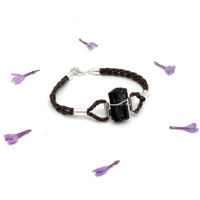 tourmaline silver accents displayed on white background