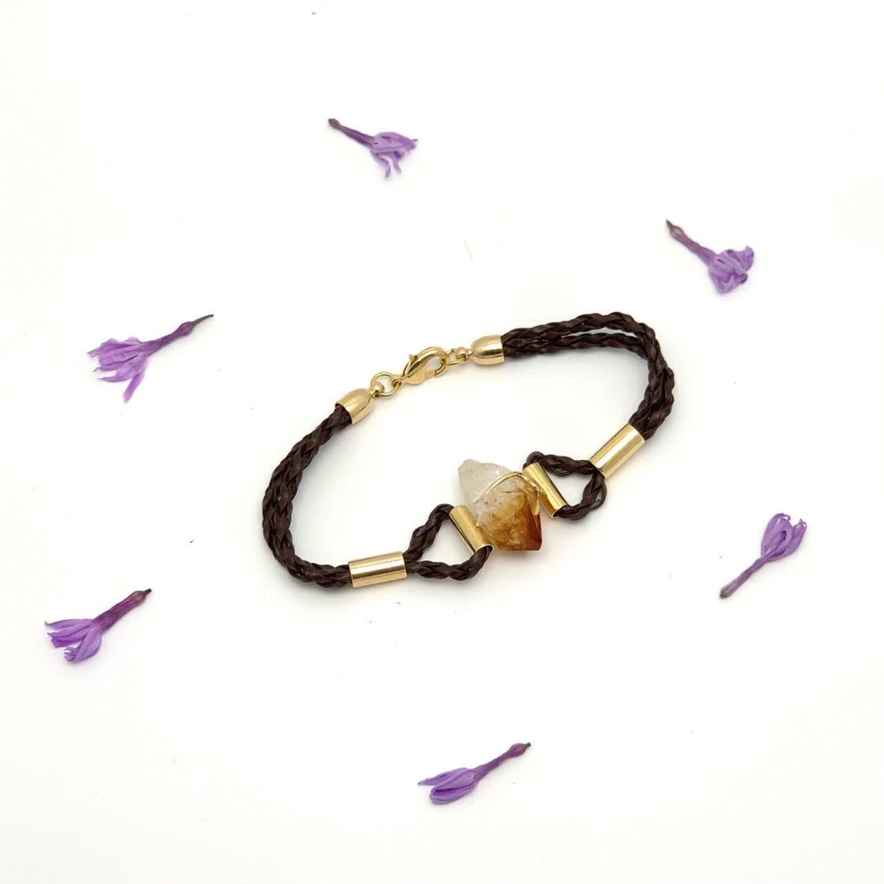 golden amethyst gold accents displayed on white background