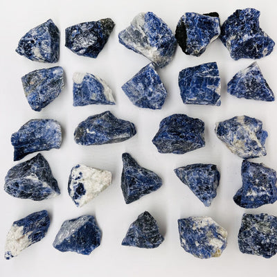 Sodalite Natural Stones laid out on a table