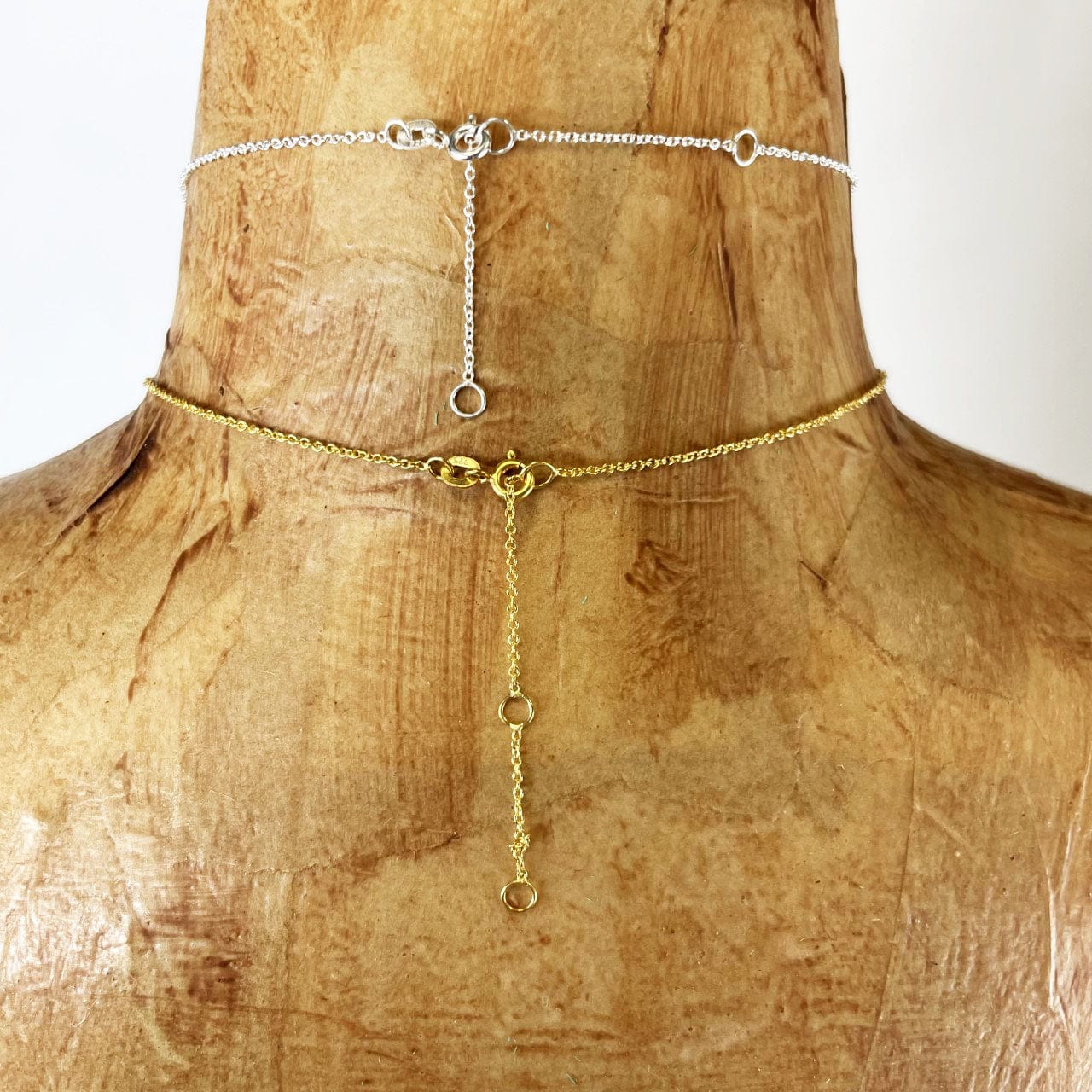 necklaces from back showing clasp closure