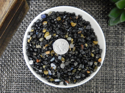 Tumbled Stones - 1 Lb Bag Black Onyx Chips Small Tumbled Stones - Choose 1,3,5 Bags (TS-69)