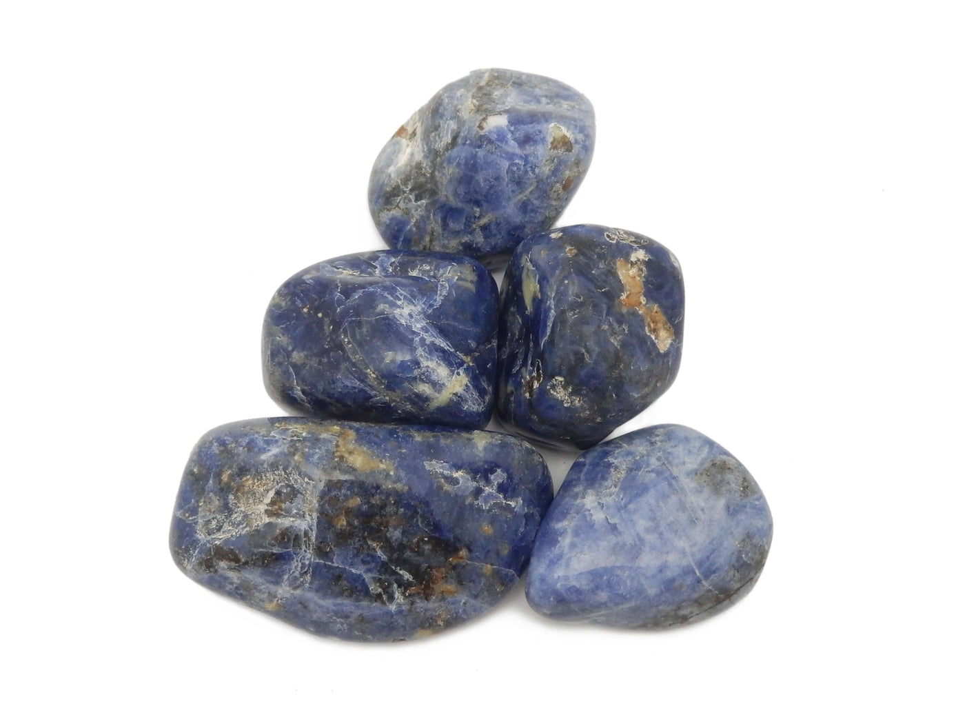 Tumbled Stones - Blue Sodalite Tumbled Stones Chips Gemstones - Large Polished Stones - Jewelry Supplies - Arts And Crafts ~ Choose 1,3,5 Pieces (TS-84)