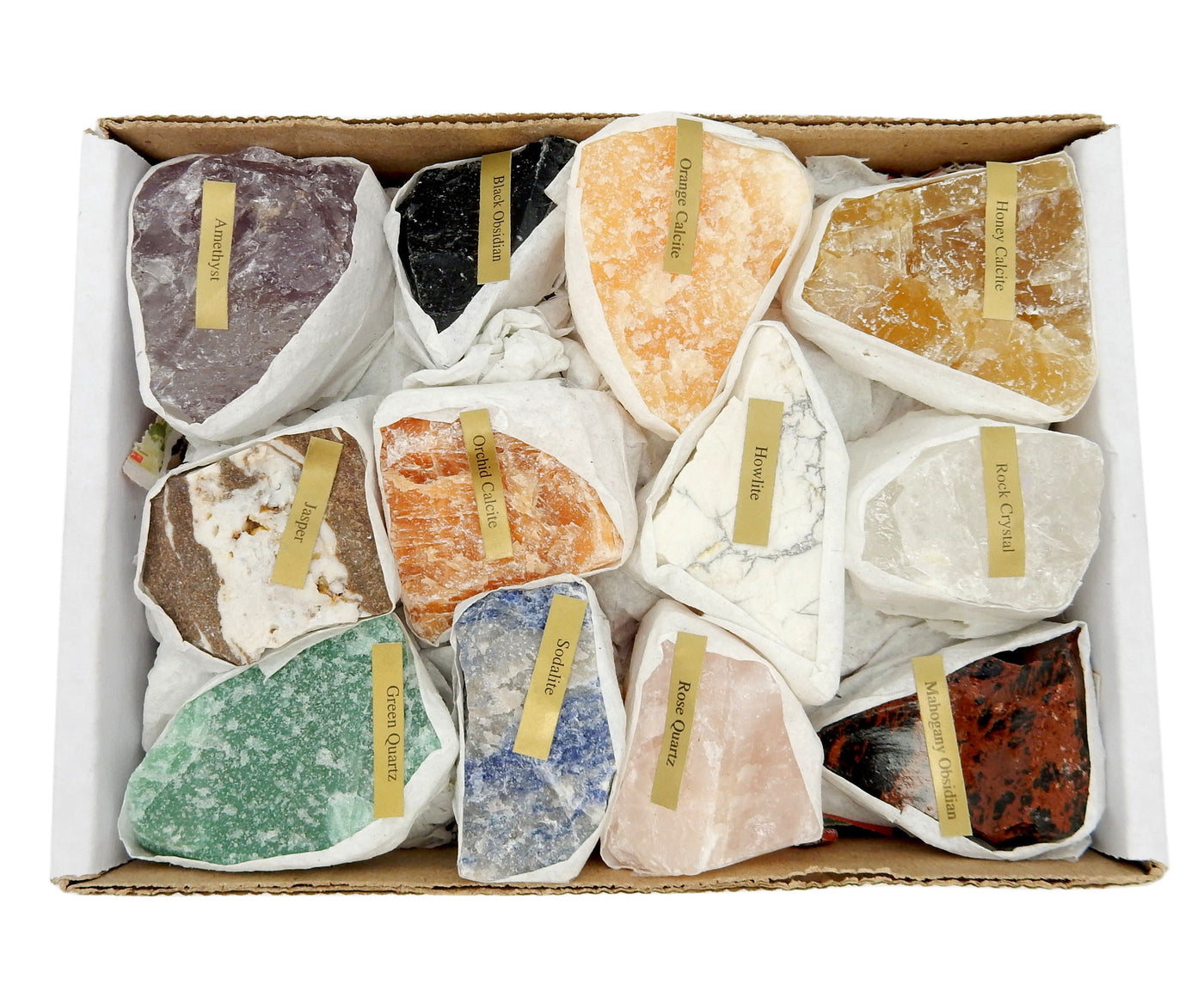 Natural Gemstone Mix  - close up in a box