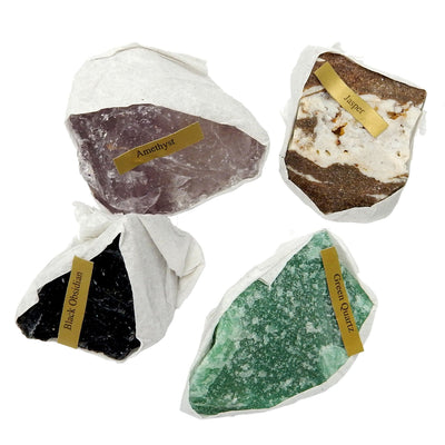 Natural Gemstone Mix  - 4 stones on a table