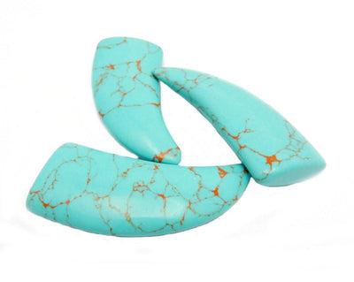 Turquoise Howlite Horn - Great For Wire Wrapping  (RK66B3-01)