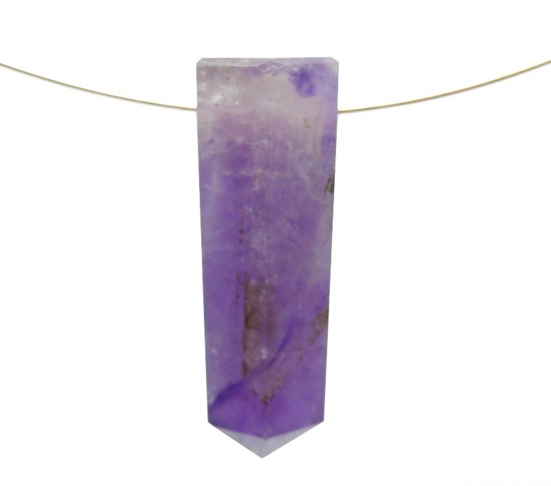 Amethyst Tower Obelisk Point DRILLED on wire