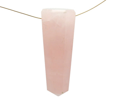 Rose Quartz Tower Obelisk Point DRILLED on a wire