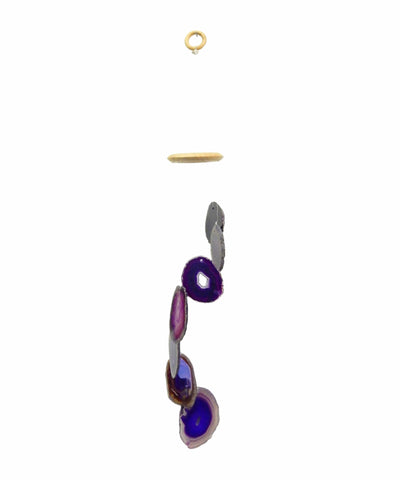 Picture of our purple agate windchime hanging, displayed on a white background.
