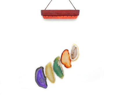 different wind chime displayed to show the differences in the color patterns 