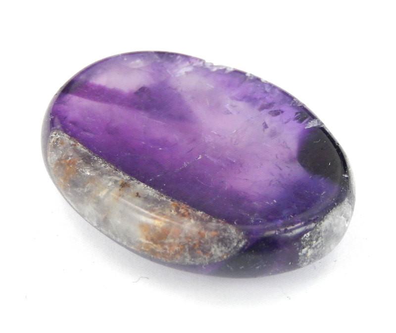 Amethyst Worry Stone side view