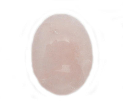 Up close shot of Rose Quartz Worry Stone Slab on white background
